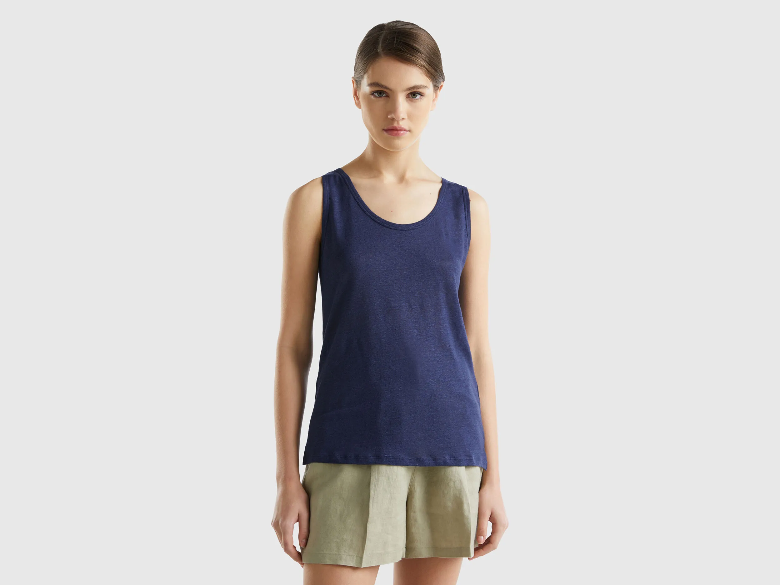 Camiseta de tirantes de lino puro