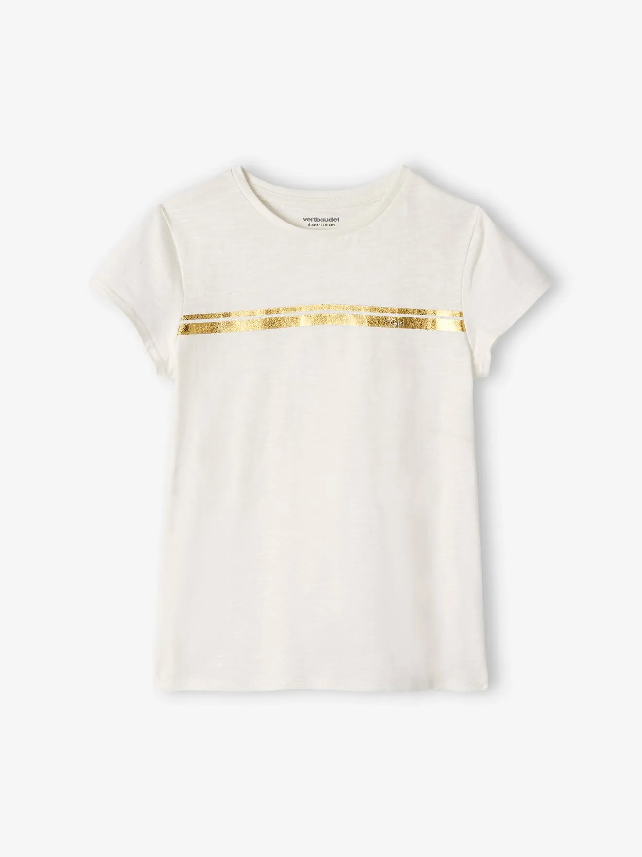 Camiseta deportiva a rayas irisadas, para niña