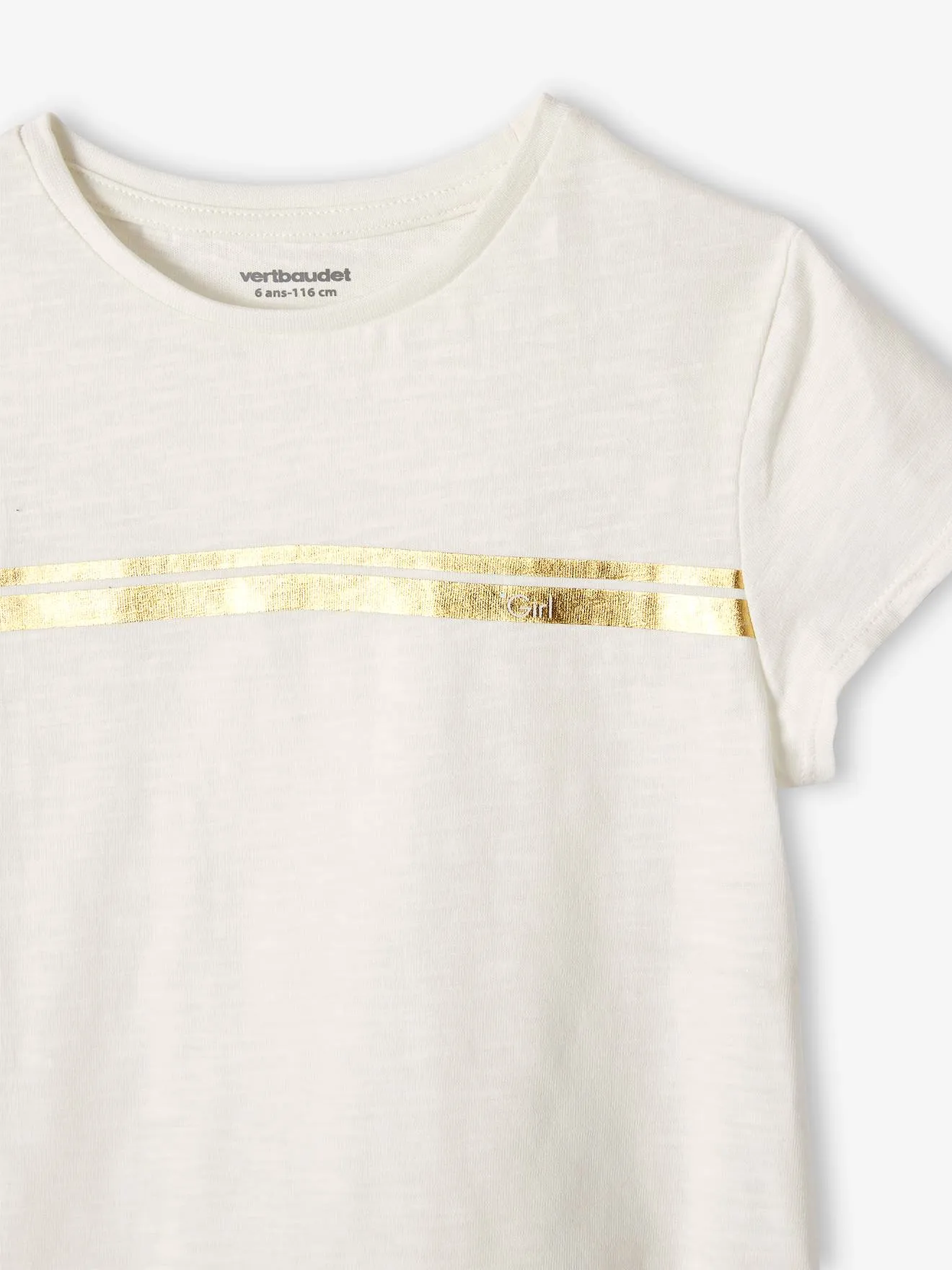 Camiseta deportiva a rayas irisadas, para niña