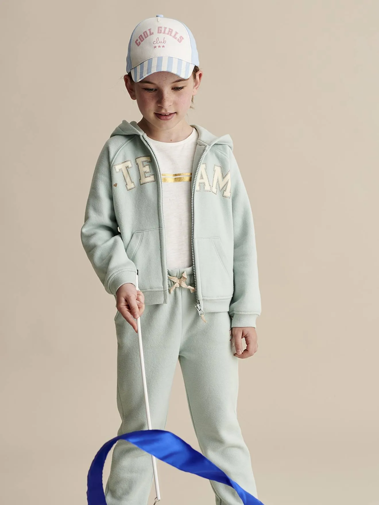 Camiseta deportiva a rayas irisadas, para niña