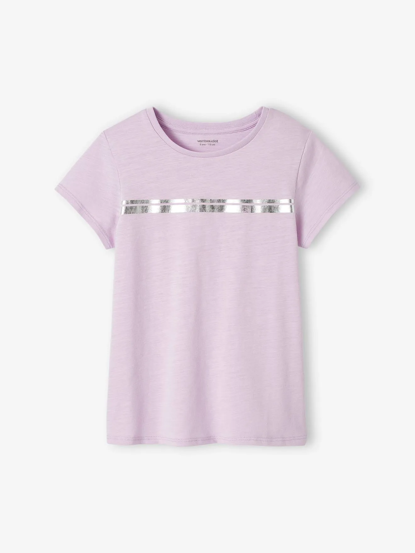 Camiseta deportiva a rayas irisadas, para niña