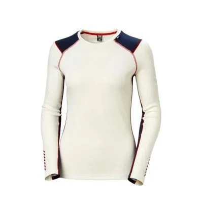 Camiseta Helly Hansen Lifa Merino Midweight Crew (Offwhite) Mujer