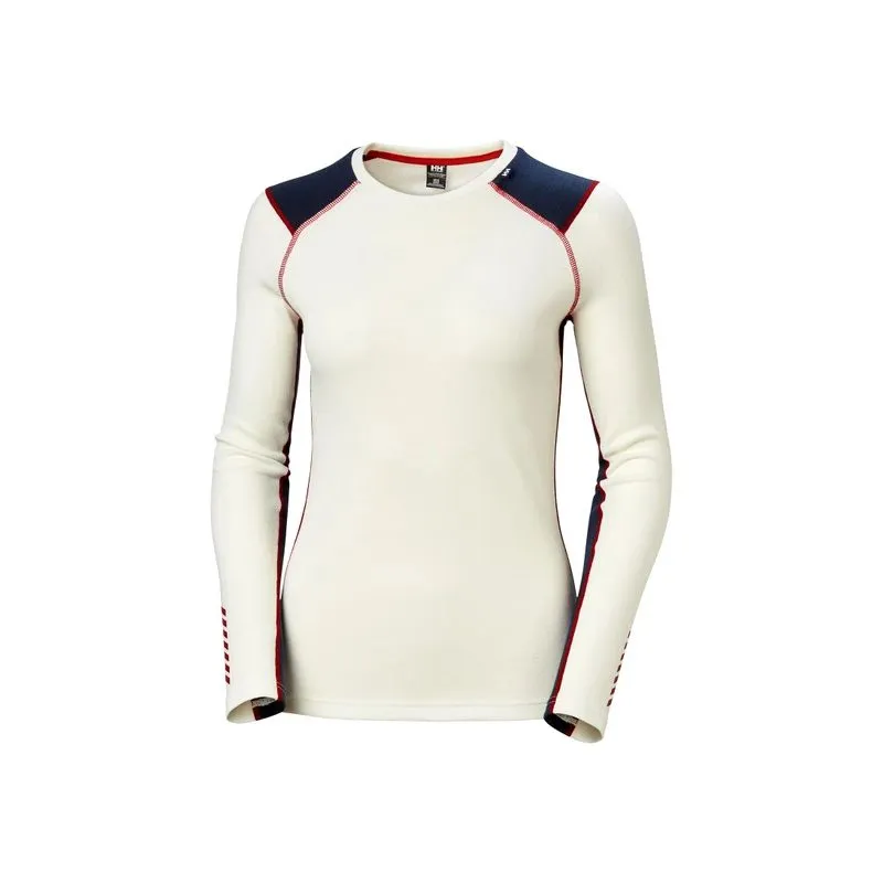 Camiseta Helly Hansen Lifa Merino Midweight Crew (Offwhite) Mujer