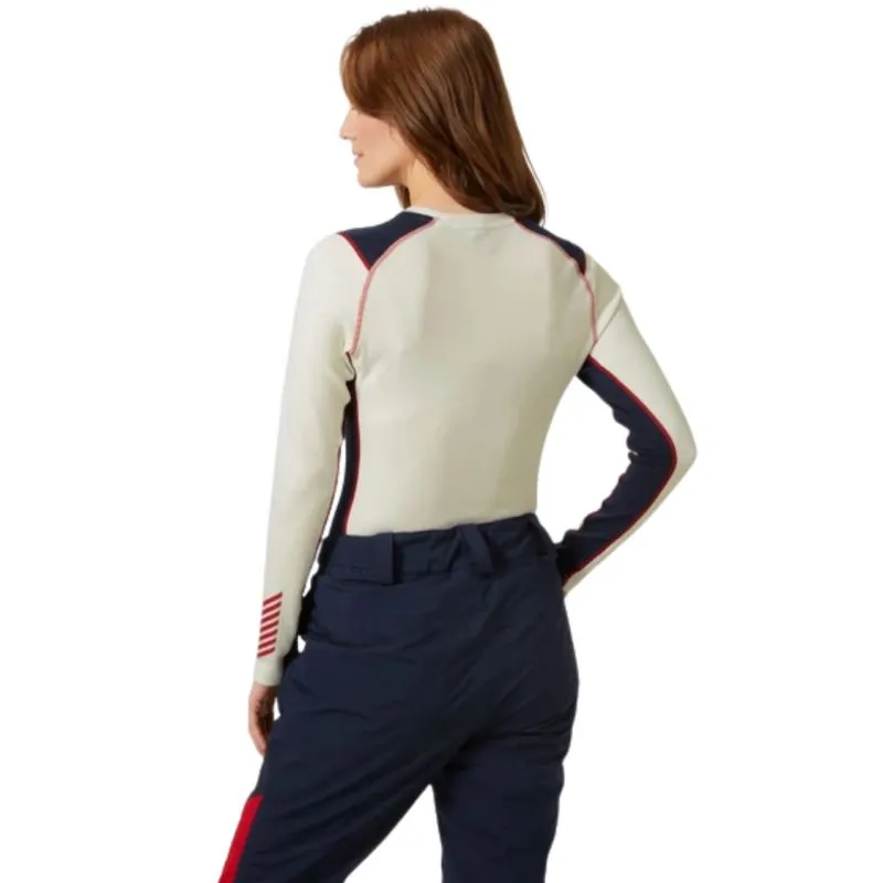 Camiseta Helly Hansen Lifa Merino Midweight Crew (Offwhite) Mujer