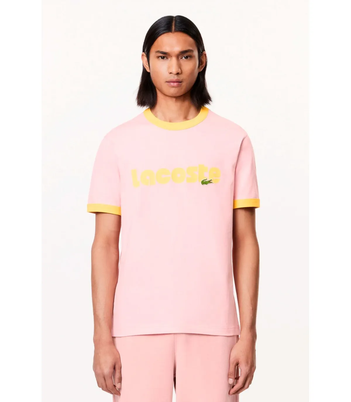 Camiseta Lacoste Back Logo Rosa