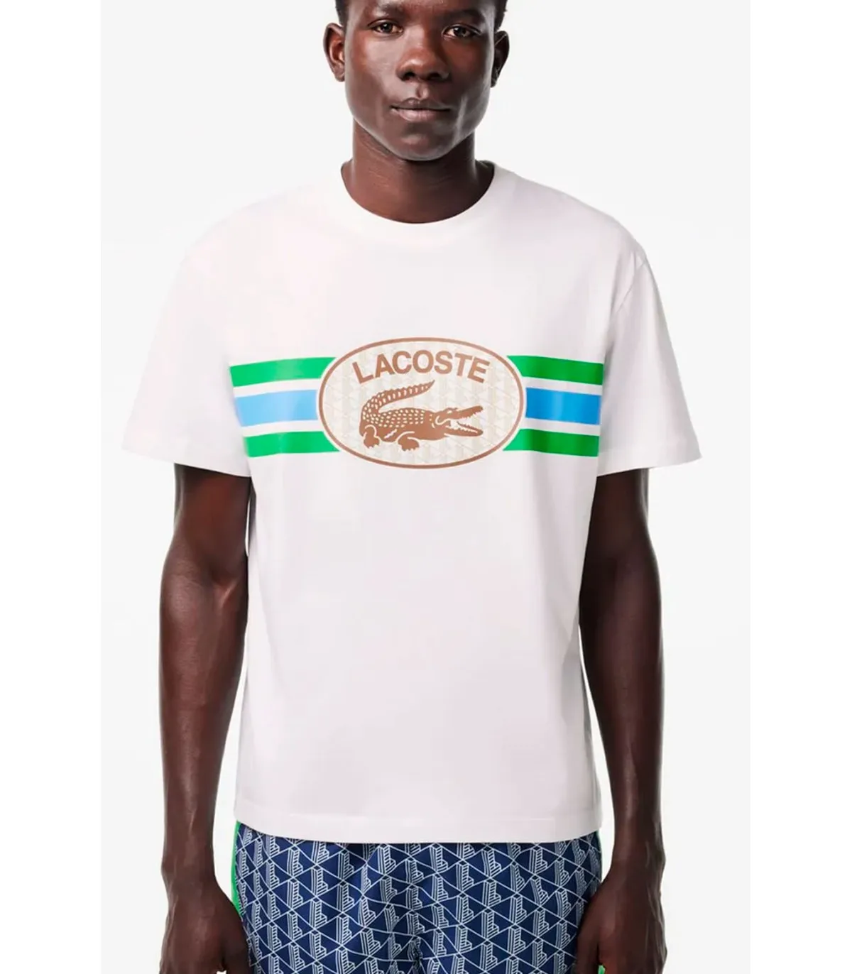 Camiseta Lacoste Estampado Monograma Blanco