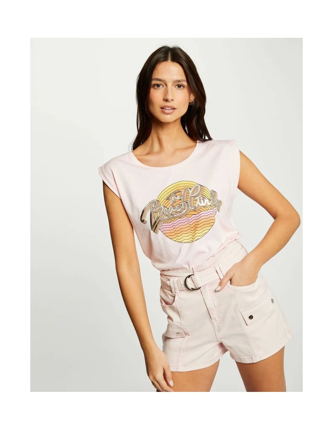 CAMISETA MC MORGAN DGIRLS ROSA BEACH