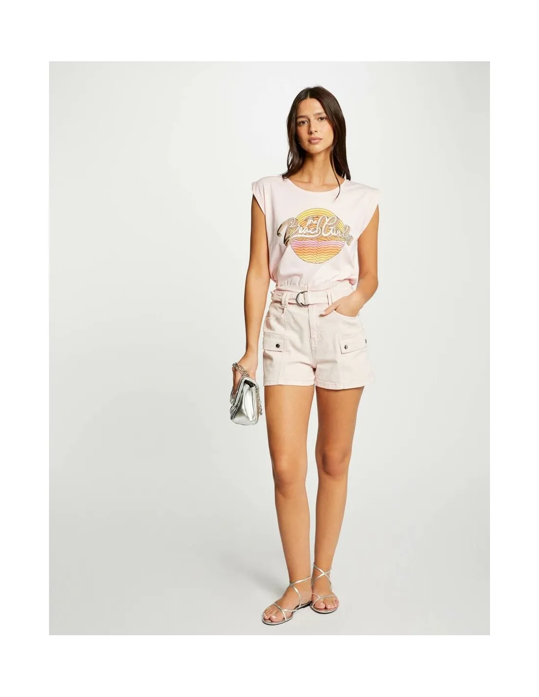 CAMISETA MC MORGAN DGIRLS ROSA BEACH