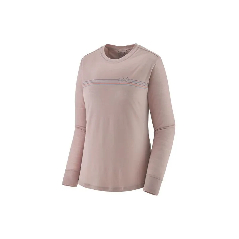Camiseta técnica Patagonia Cap Cool Merino Graphic Shirt (Fitz Roy Fader: Stingray Mauve) mujer