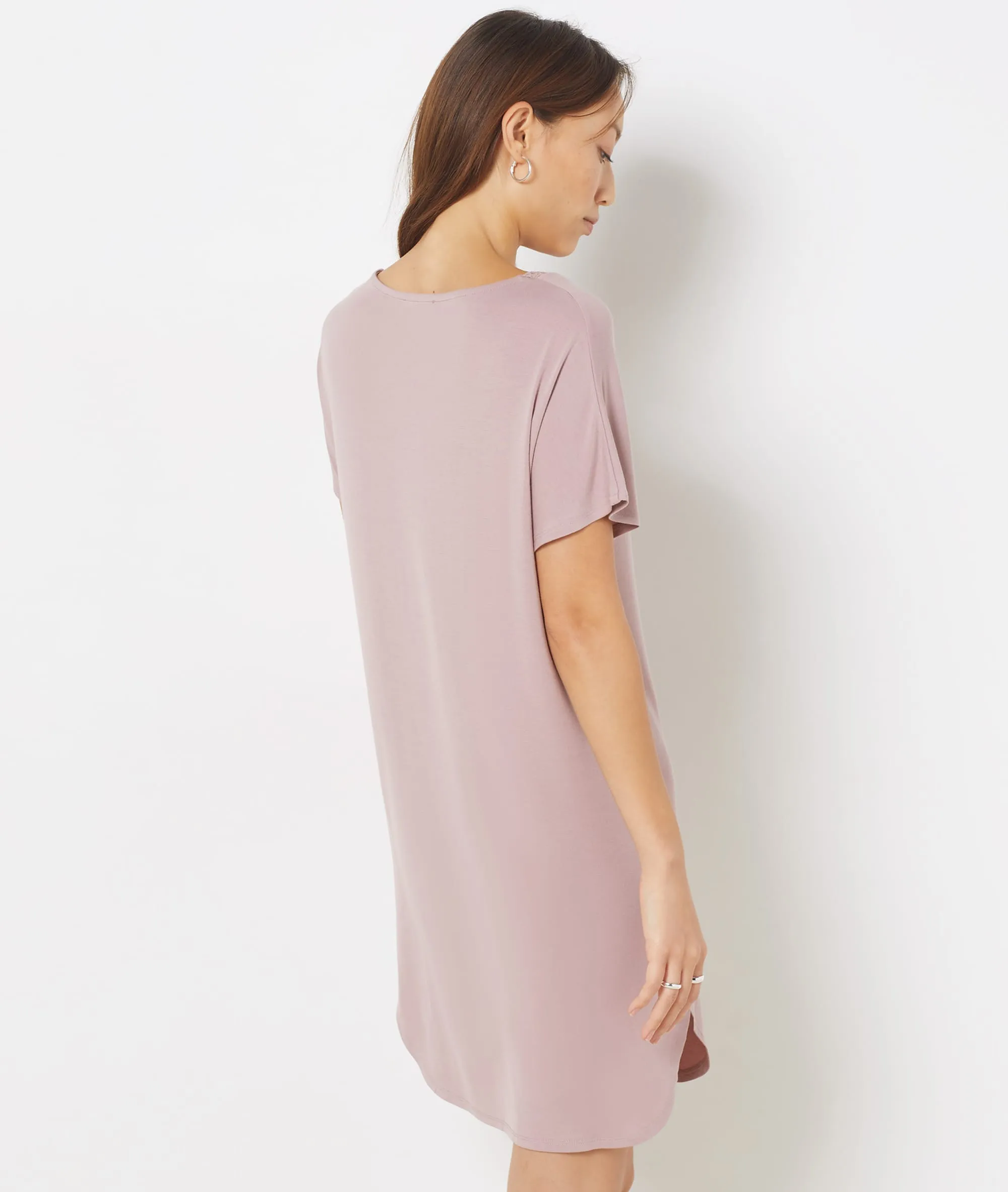 CAMISóN RECTO DE MODAL MOTIVOS DE ENCAJE JOSEPHINE MAUVE  ETAM