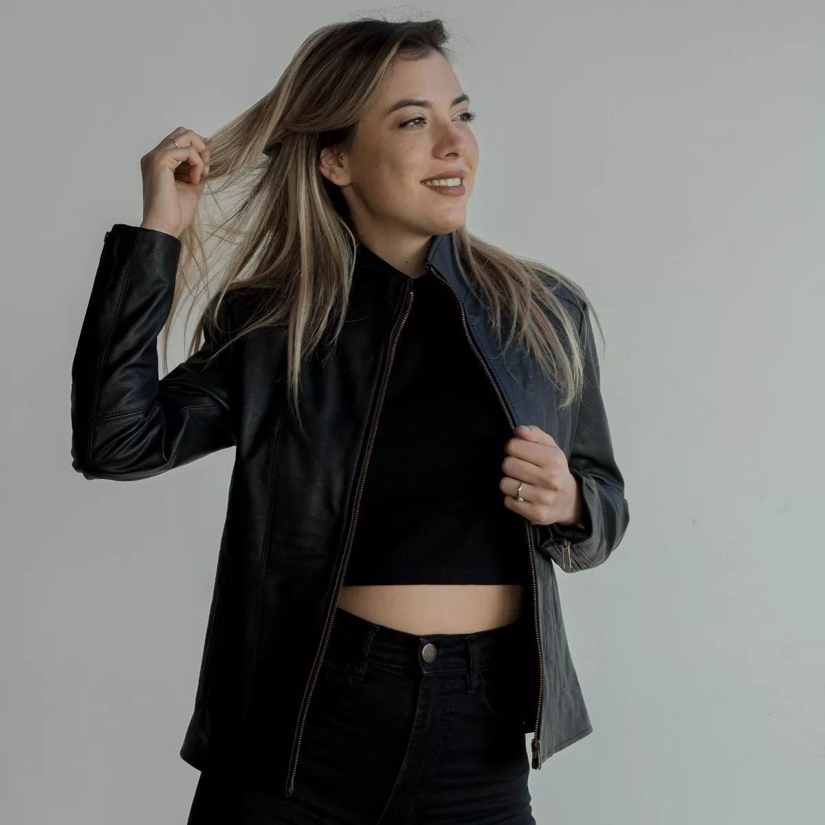 Campera 100% Cuero Vacuno De Mujer Talles Grandes S Al 6xl