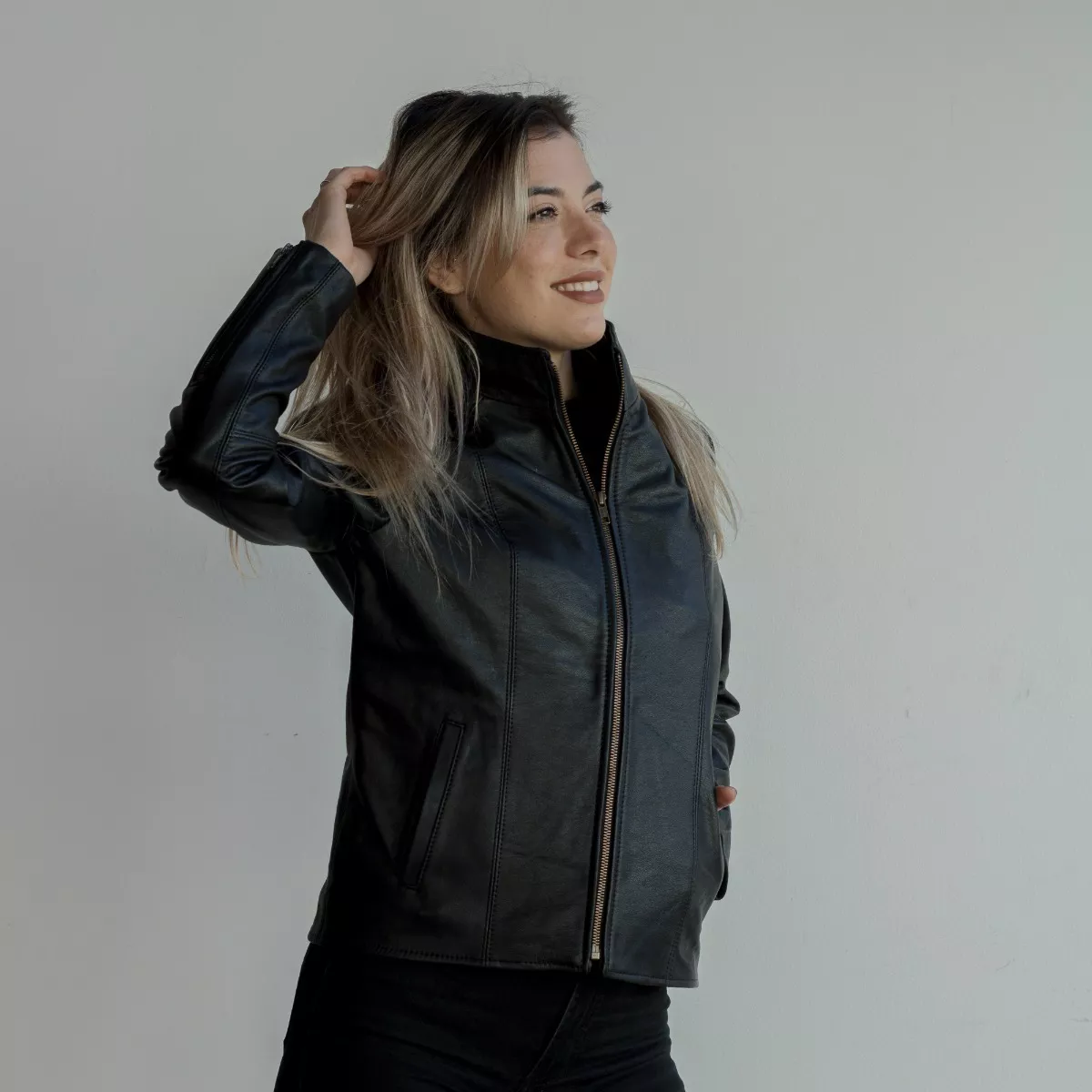 Campera 100% Cuero Vacuno De Mujer Talles Grandes S Al 6xl