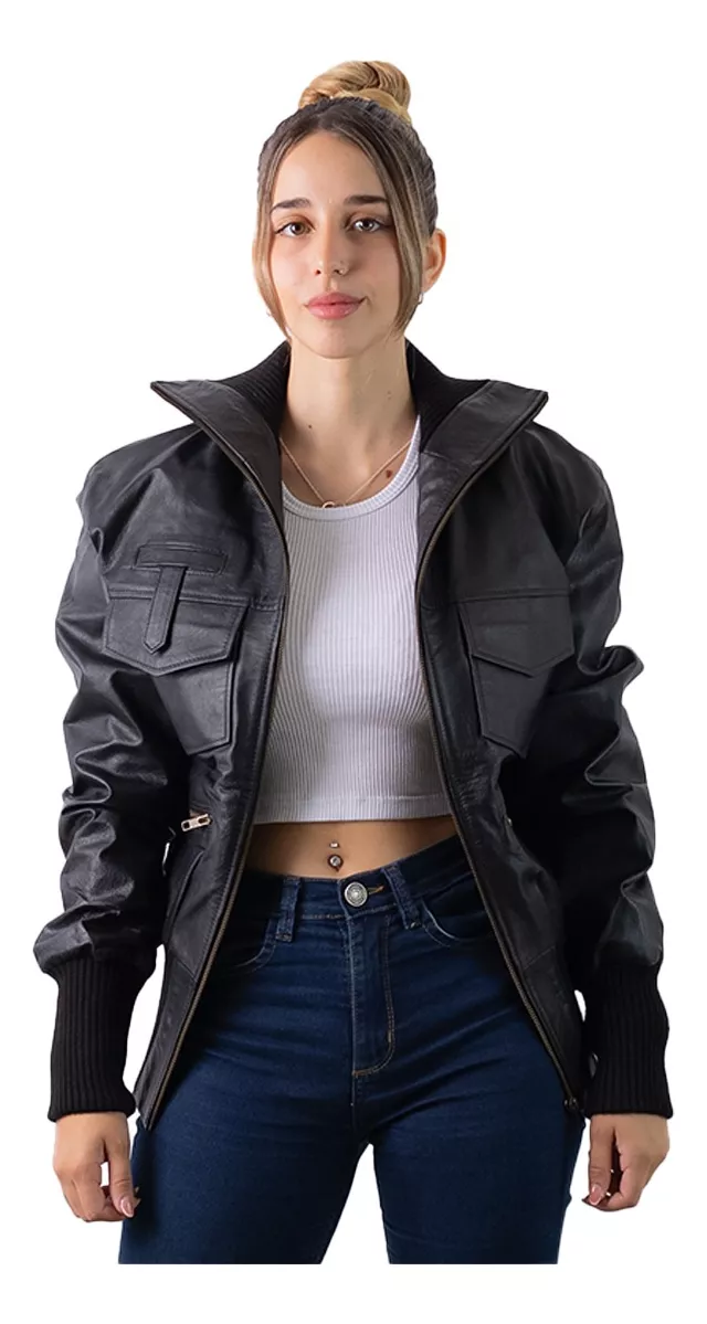 CAMPERA DE CUERO DE MUJER VACUNO  MODELO: BERNI
