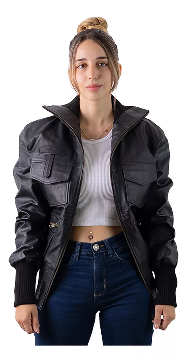 CAMPERA DE CUERO DE MUJER VACUNO  MODELO: BERNI