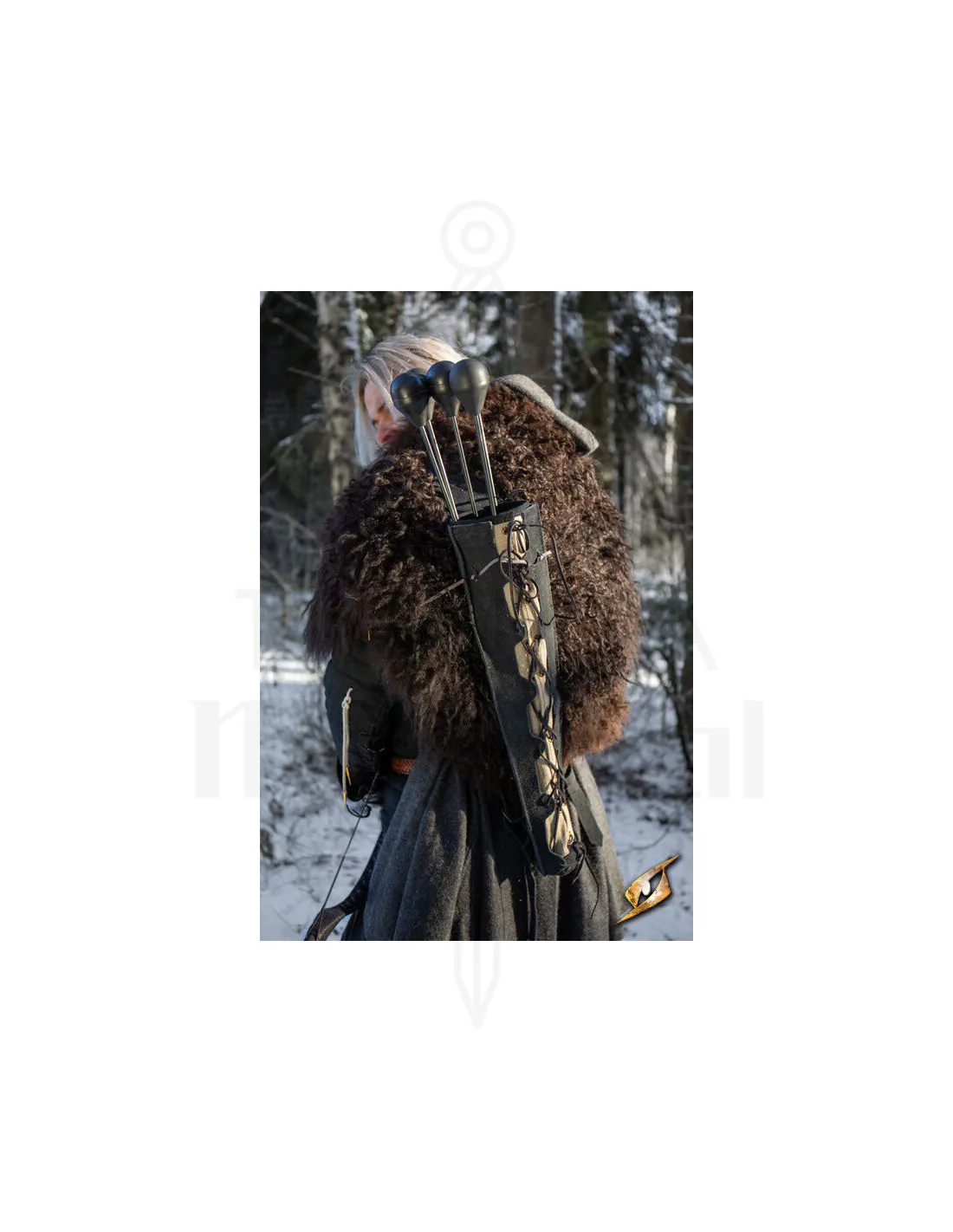 CARCAJ IMPERAL QUIVER EN PIEL  NEGRA