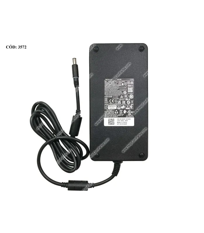 CARGADOR DELL 19.5V12.3A 240.0W PIN 7.4*5.0 100240V~ US 5060HZ 3PRONG 0F4XHP ORIG.