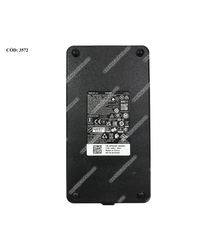 CARGADOR DELL 19.5V12.3A 240.0W PIN 7.4*5.0 100240V~ US 5060HZ 3PRONG 0F4XHP ORIG.