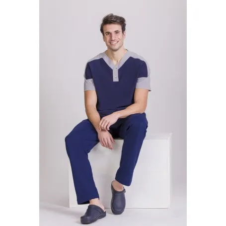 CASACA HOMBRE MANGA CORTA BICOLOR MICROFIBRA STRETCH