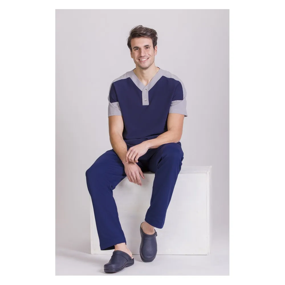 CASACA HOMBRE MANGA CORTA BICOLOR MICROFIBRA STRETCH