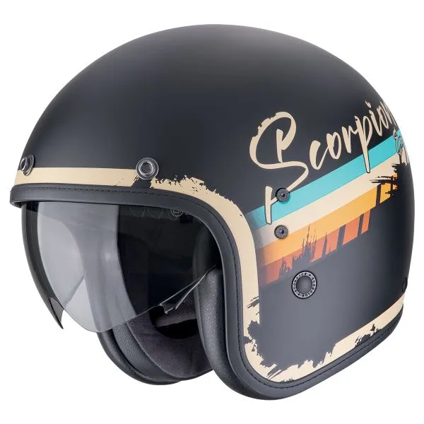 Casco Scorpion Belfast Evo Adonis Negro Mate Beige 