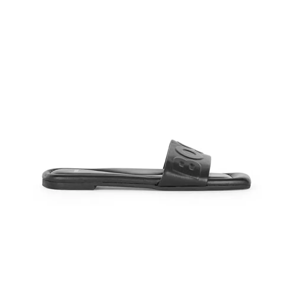 CHANCLAS DE PIEL HUGO BOSS ADDISON SLIDEHF COLOR NEGRO