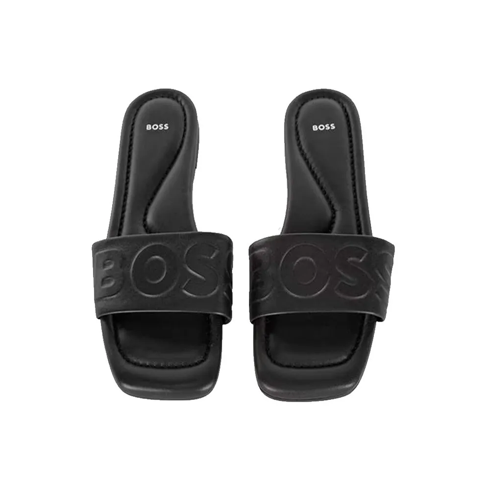 CHANCLAS DE PIEL HUGO BOSS ADDISON SLIDEHF COLOR NEGRO