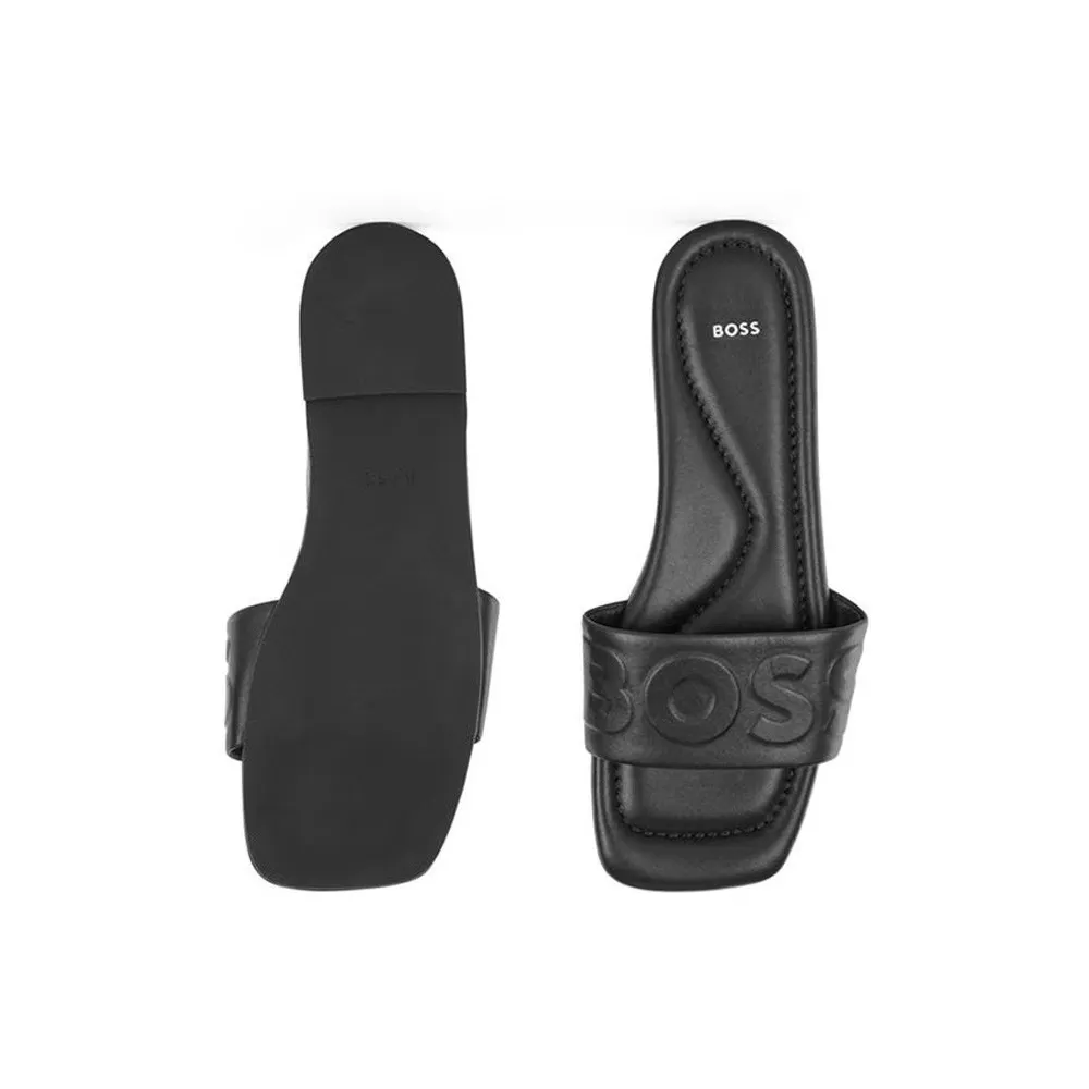 CHANCLAS DE PIEL HUGO BOSS ADDISON SLIDEHF COLOR NEGRO