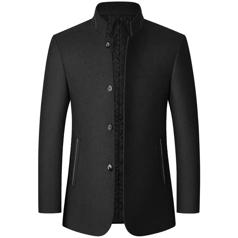 Chaqueta De Lana Con Cuello Levantado