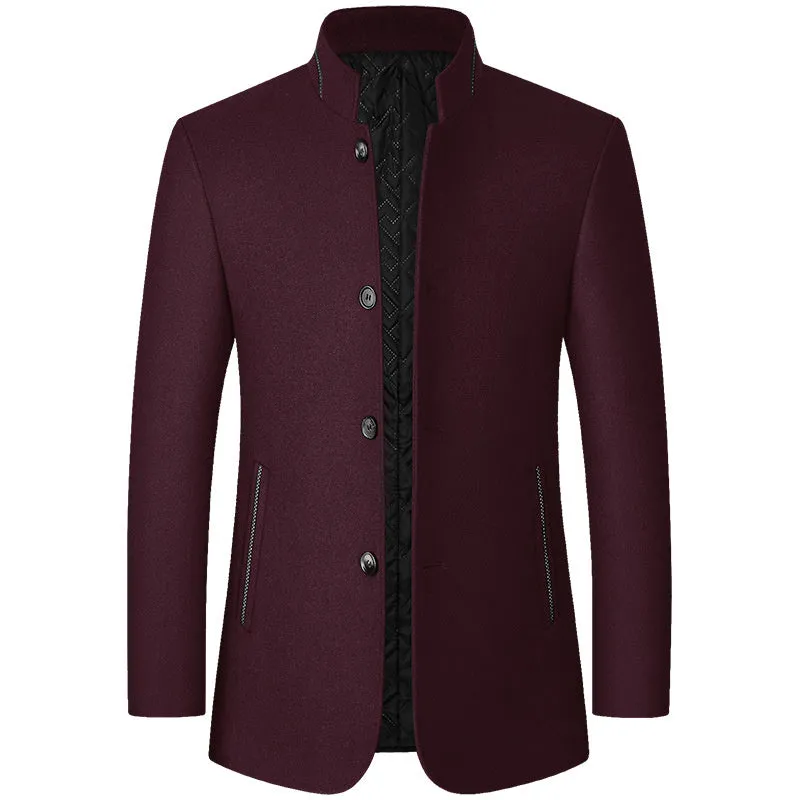 Chaqueta De Lana Con Cuello Levantado