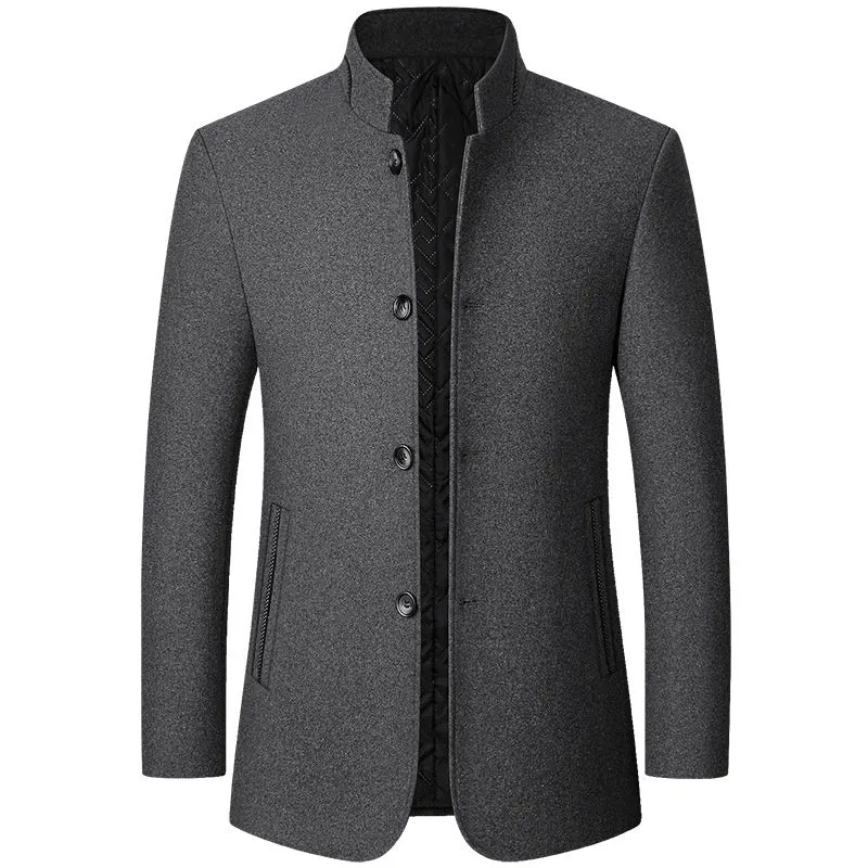 Chaqueta De Lana Con Cuello Levantado