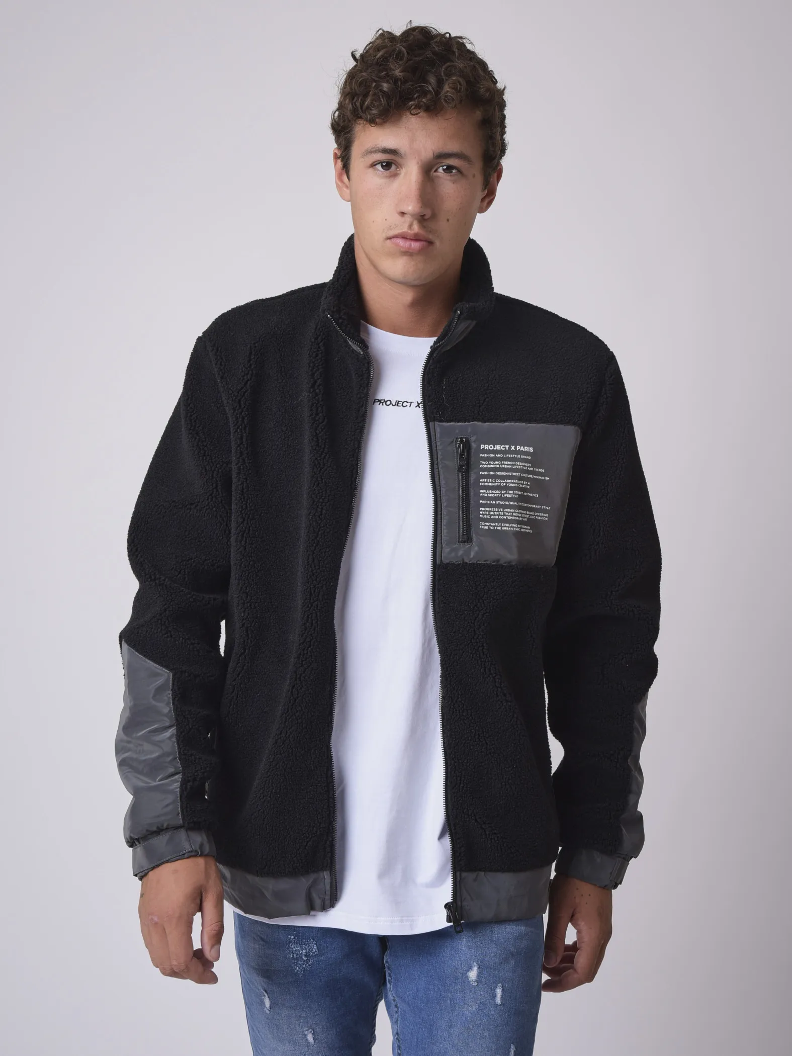 Chaqueta de lana efecto borreguillo