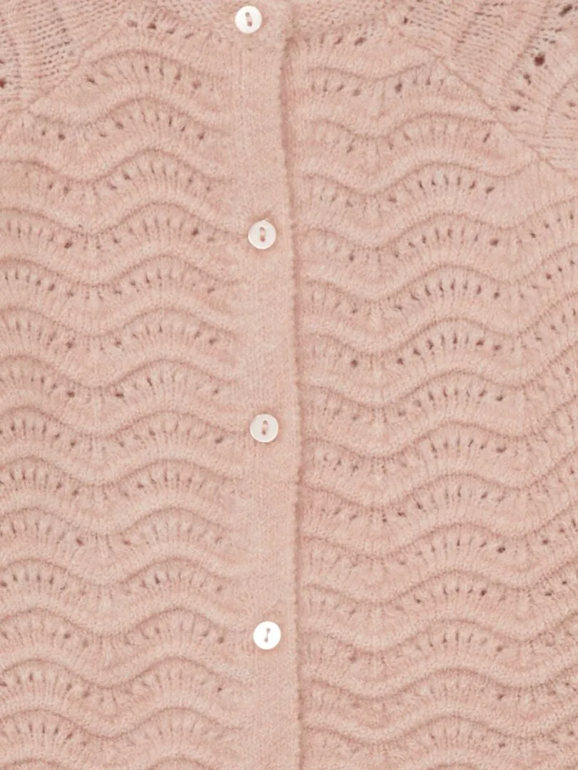 CHAQUETA DE PUNTO DE FANTASíA  ROSA