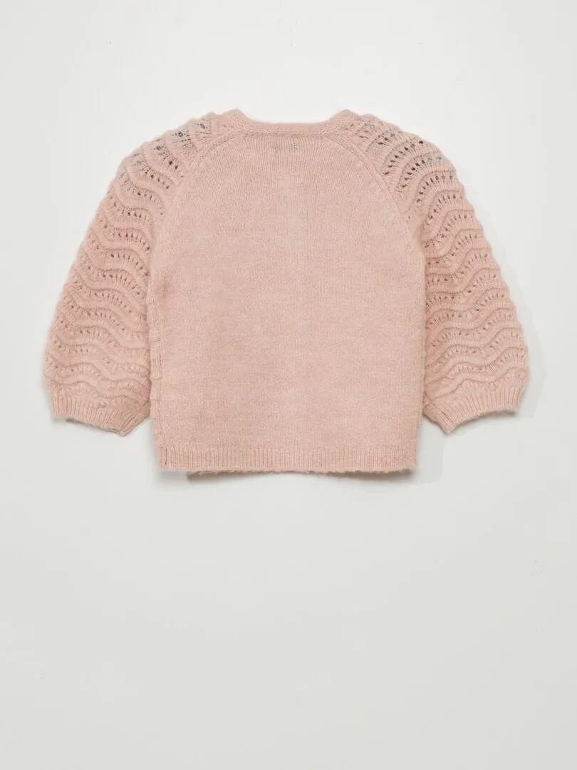 CHAQUETA DE PUNTO DE FANTASíA  ROSA