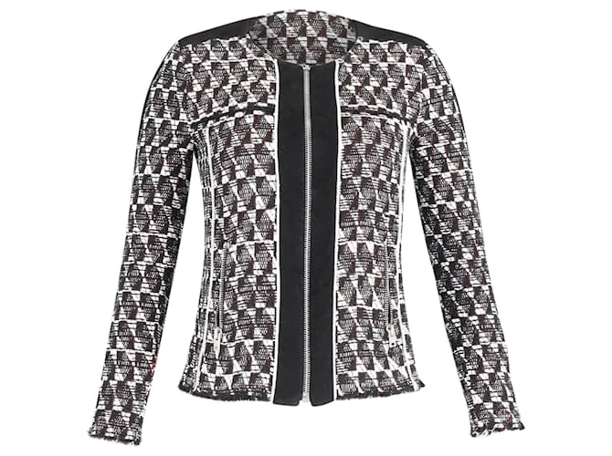 Chaqueta Iro Kamber Tweed de algodón blanco y negro 