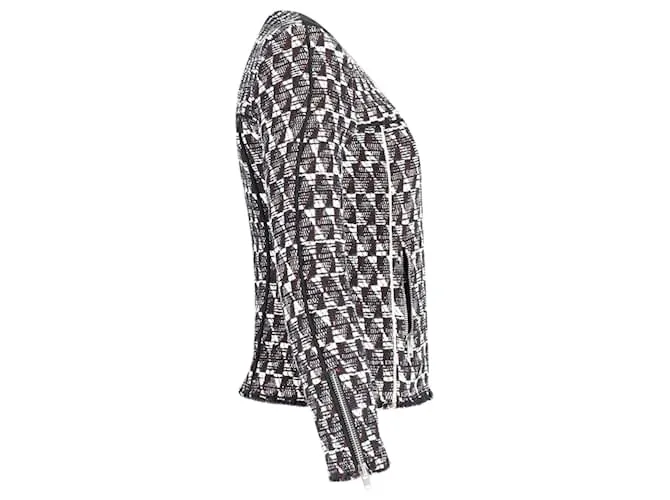 Chaqueta Iro Kamber Tweed de algodón blanco y negro 