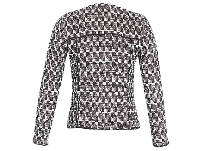 Chaqueta Iro Kamber Tweed de algodón blanco y negro 