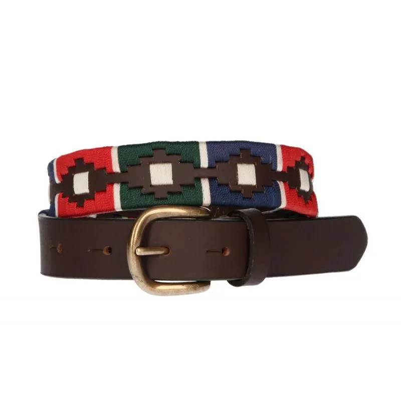 Cinturón bordado niño azul, rojo y verde