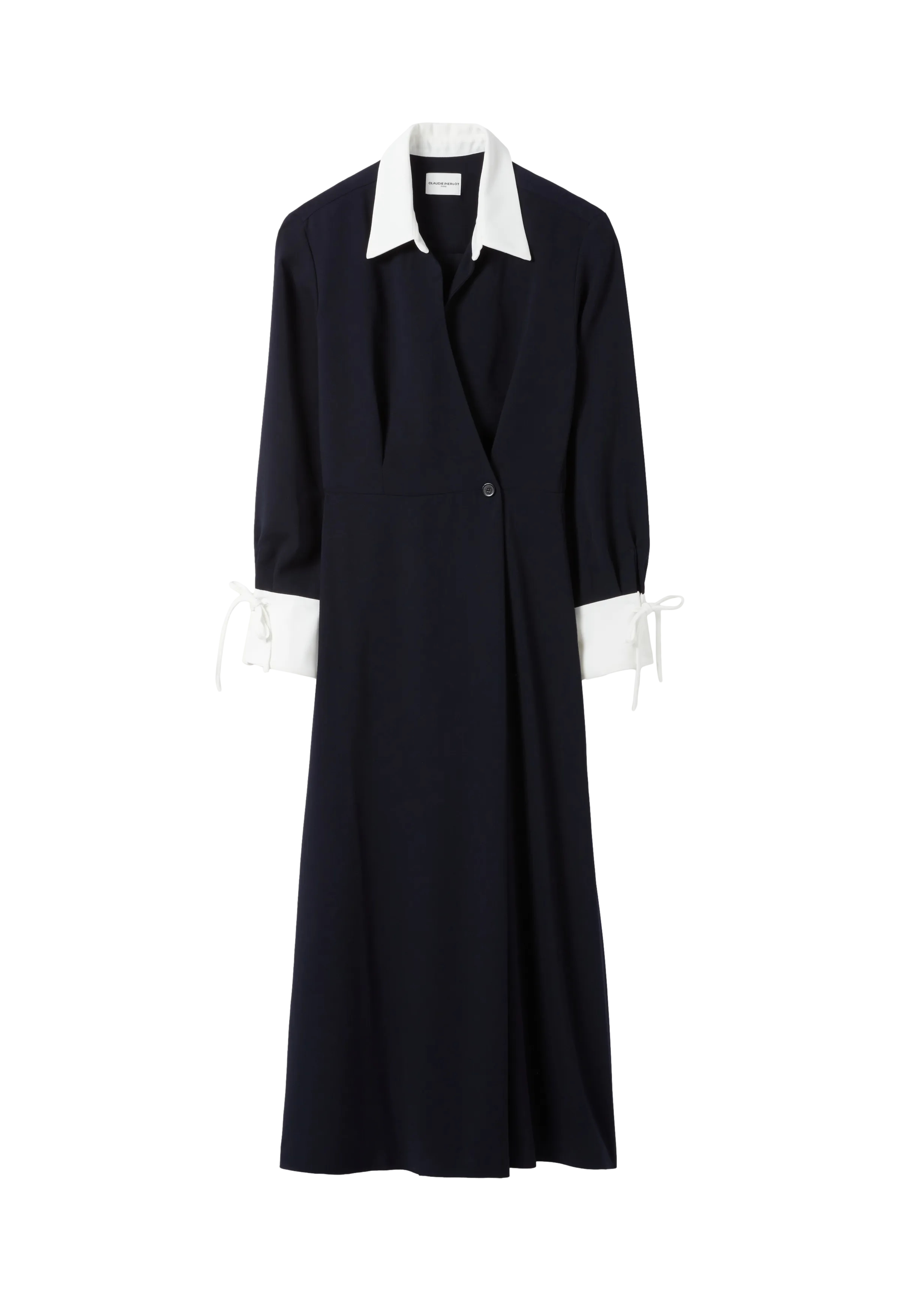 CLAUDIE PIERLOT Vestido entallado cuello clásico en multicolor