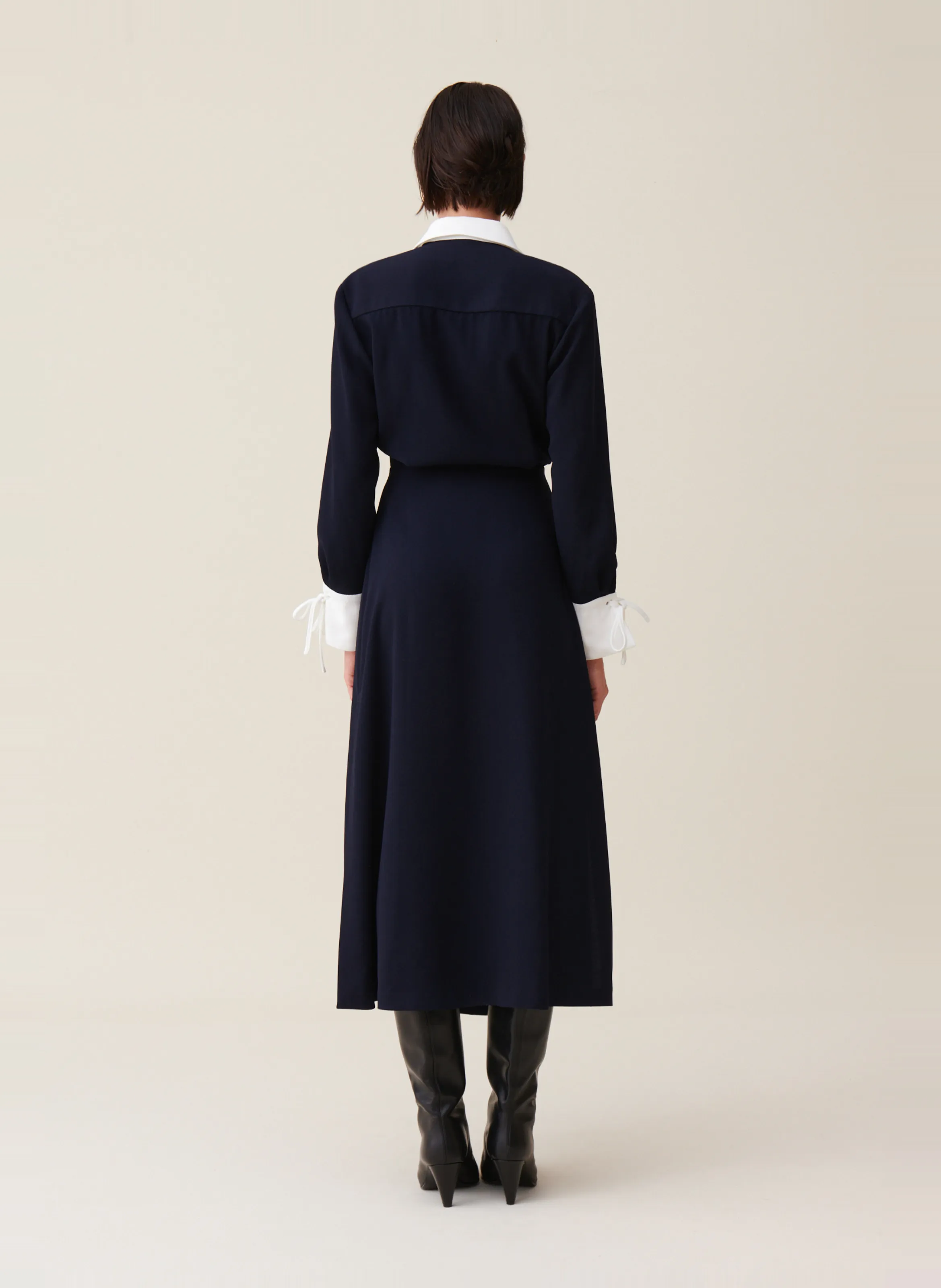 CLAUDIE PIERLOT Vestido entallado cuello clásico en multicolor