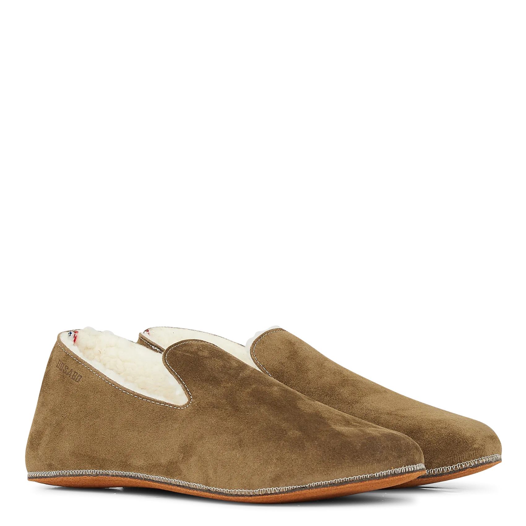 COCO  ZAPATILLAS DE CASA DE PIEL CON PELO EN MARRON