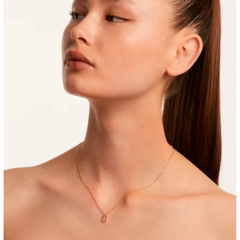 COLLAR PDPAOLA LETRA S MUJER PLATA BAñO ORO CO01530U