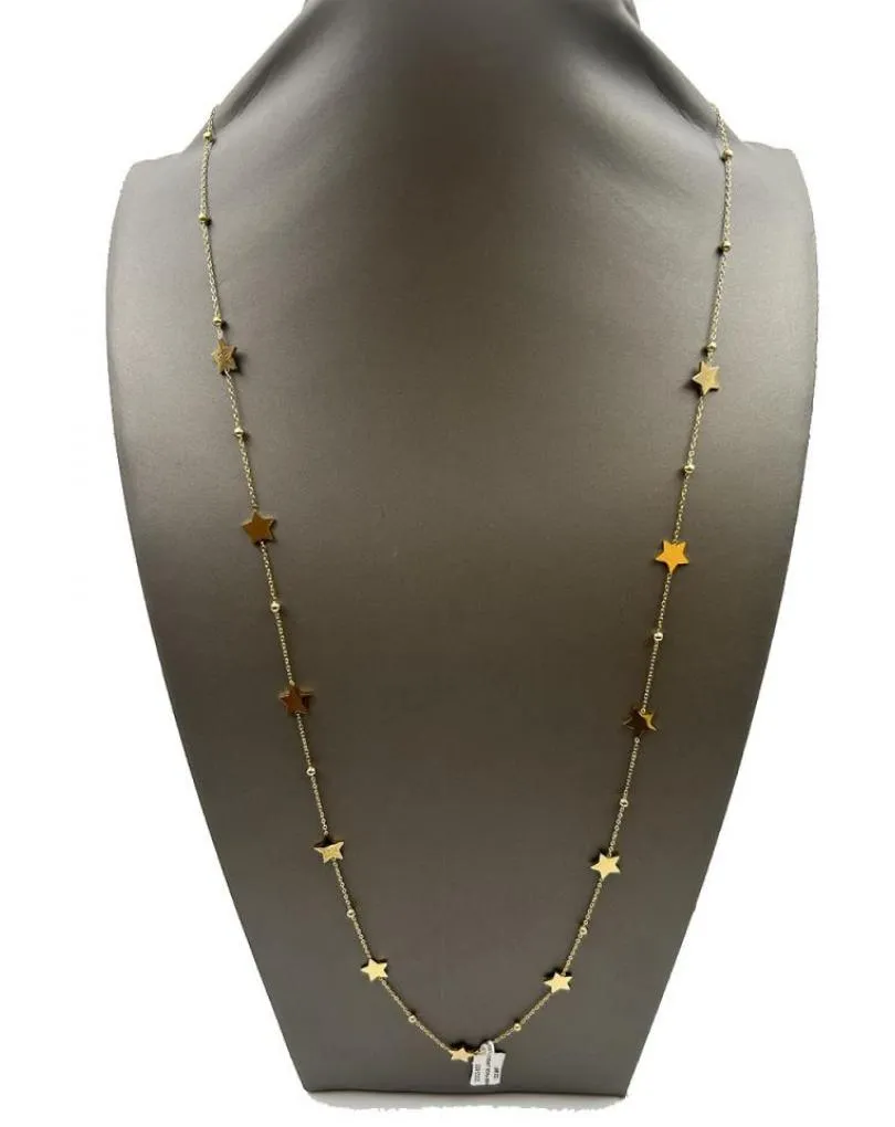 COLLARES  DE CADENA FINA,  LARGOS Y ELEGANTES MUJER CON ESTRELLAS