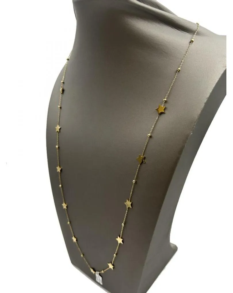COLLARES  DE CADENA FINA,  LARGOS Y ELEGANTES MUJER CON ESTRELLAS