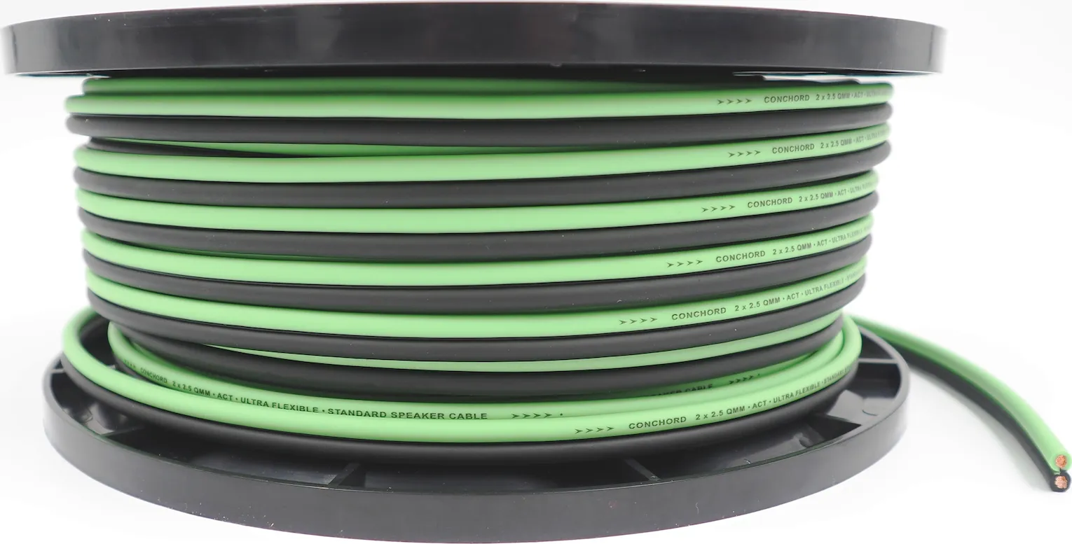 Conchord Ultra Flexible Cable Altavoz Coche 1m Verde