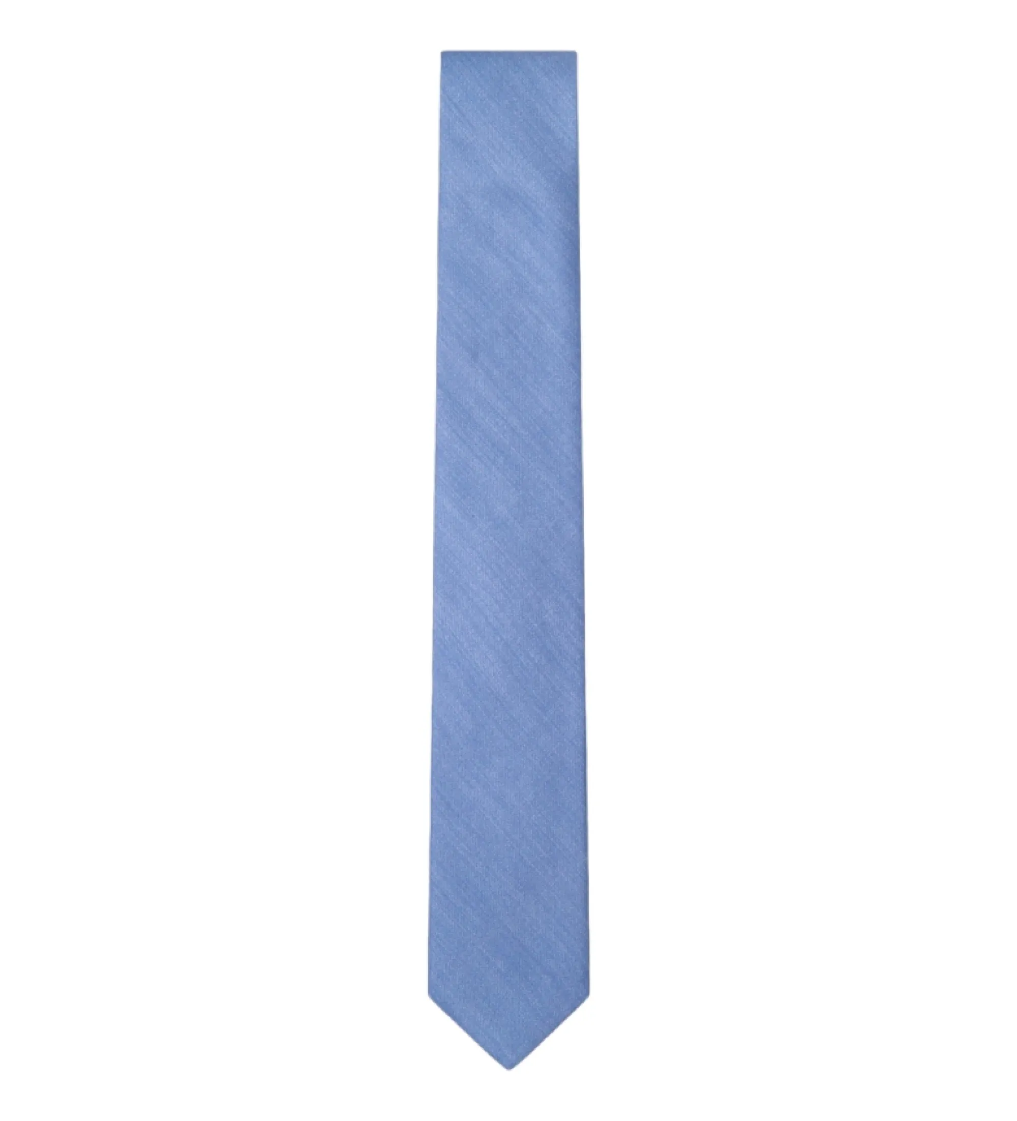 Corbata de seda Chambray Solid azul