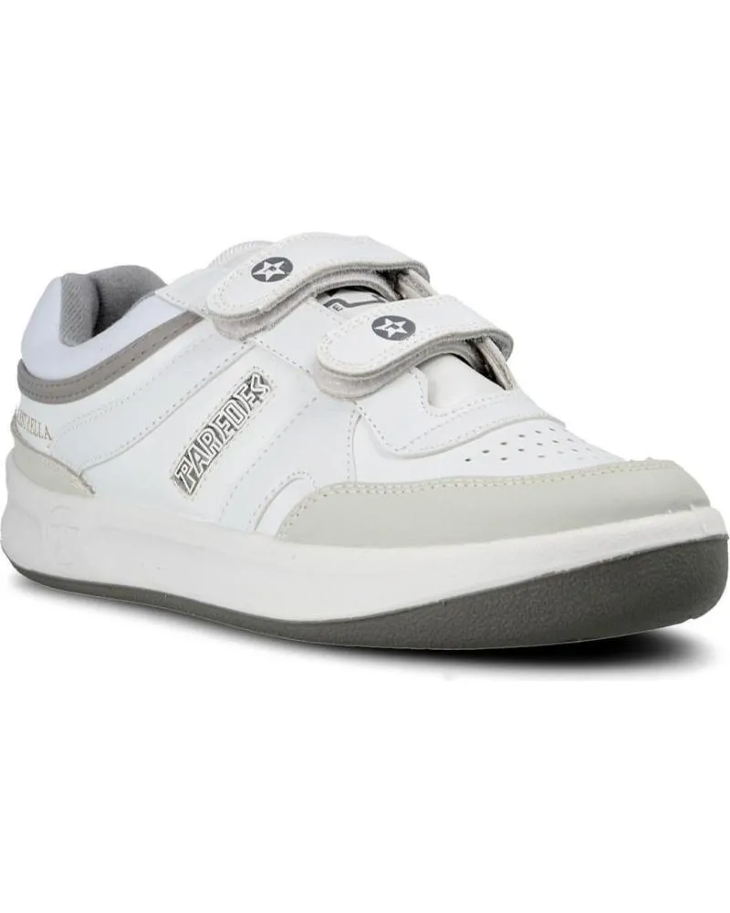 Deportivas de Mujer y Niño PAREDES ESTRELLA VELCRO BLANCO