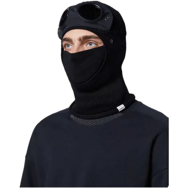 Diseñador Dos vasos Goggles Gaijas Hombres Caballeros de calavera de tejido Mujeres al aire libre Uniesex Beanie de invierno Gon