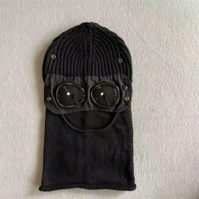 Diseñador Dos vasos Goggles Gaijas Hombres Caballeros de calavera de tejido Mujeres al aire libre Uniesex Beanie de invierno Gon