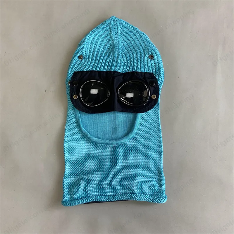 Diseñador Dos vasos Goggles Gaijas Hombres Caballeros de calavera de tejido Mujeres al aire libre Uniesex Beanie de invierno Gon
