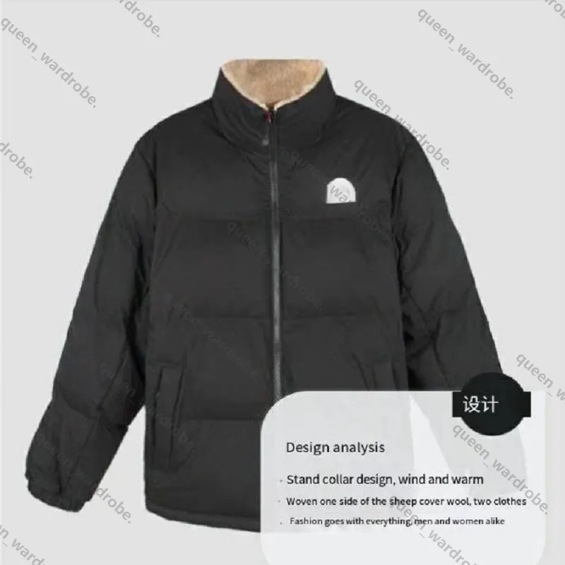 Diseñador para hombre chaquetas de invierno chaquetas de lana prendas de vestir exteriores collar de pie norte parka abajo abrig